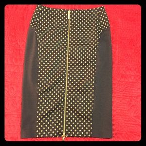 Michael Kors Gold Zip up knee Skirt